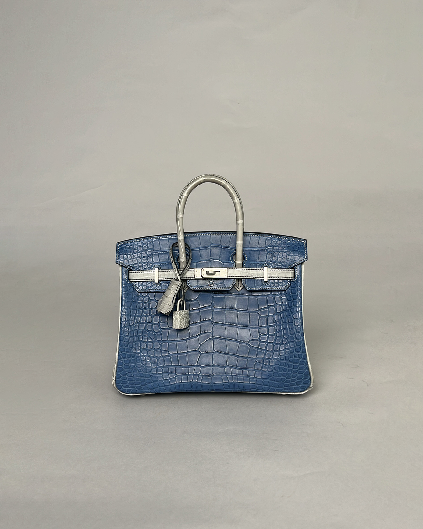 Birkin 25 Blue De Malt/Gris Perle