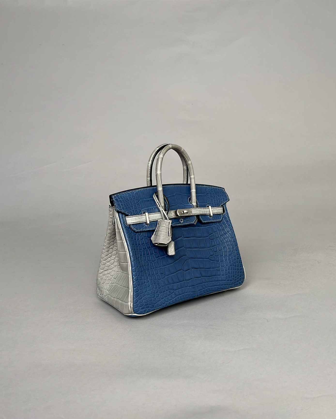 Birkin 25 Blue De Malt/Gris Perle