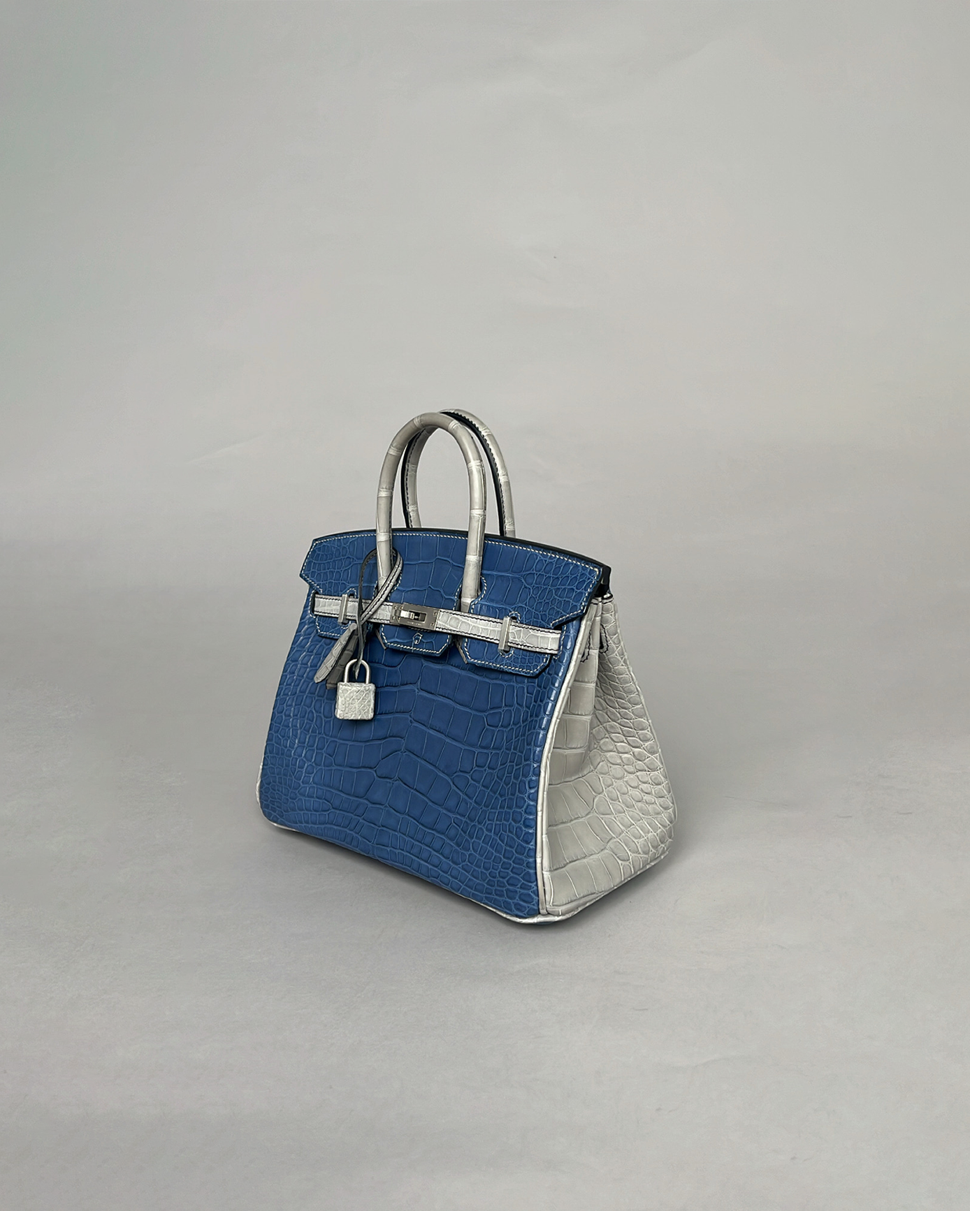 Birkin 25 Blue De Malt/Gris Perle