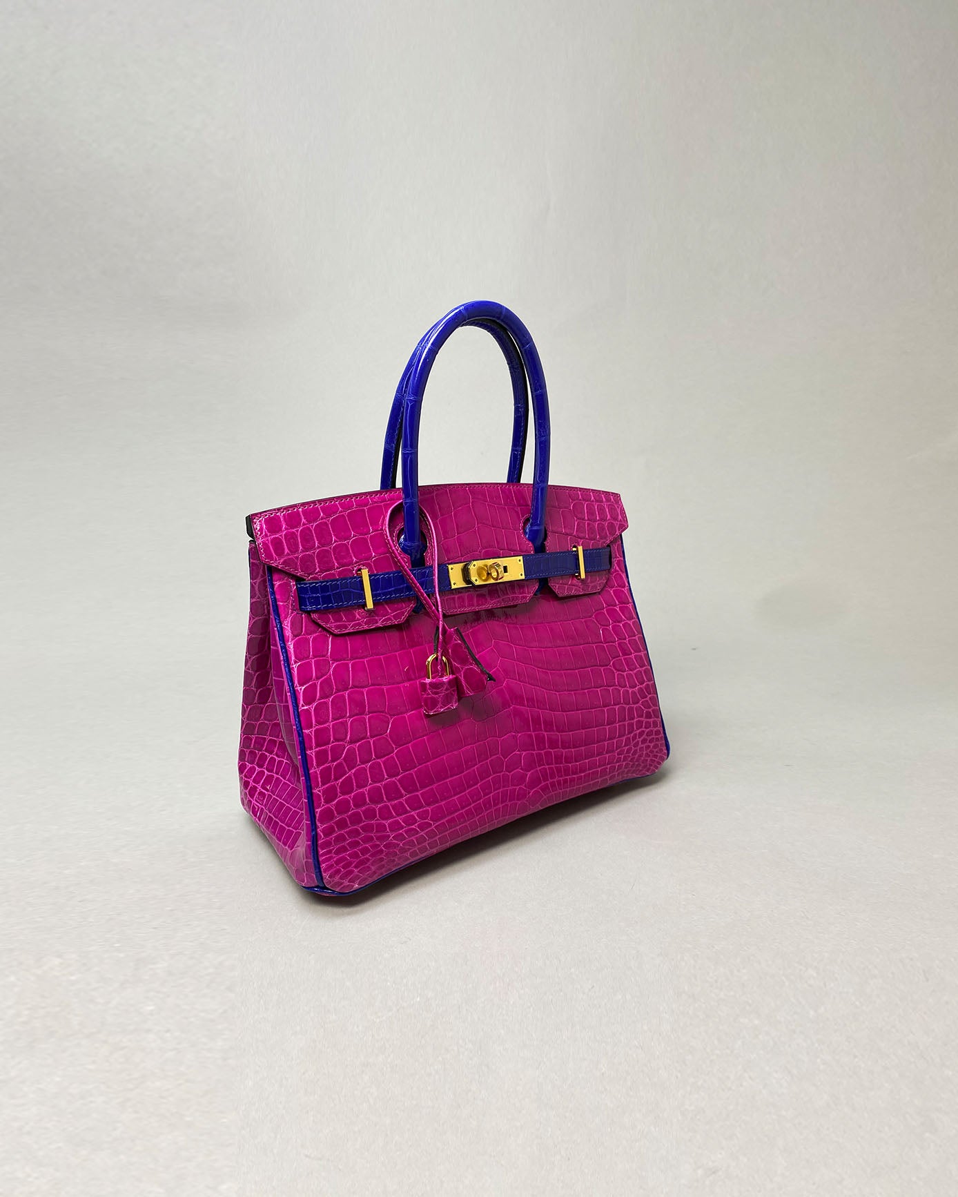 Birkin 30 Rose Scheherazade/ Blue Electic