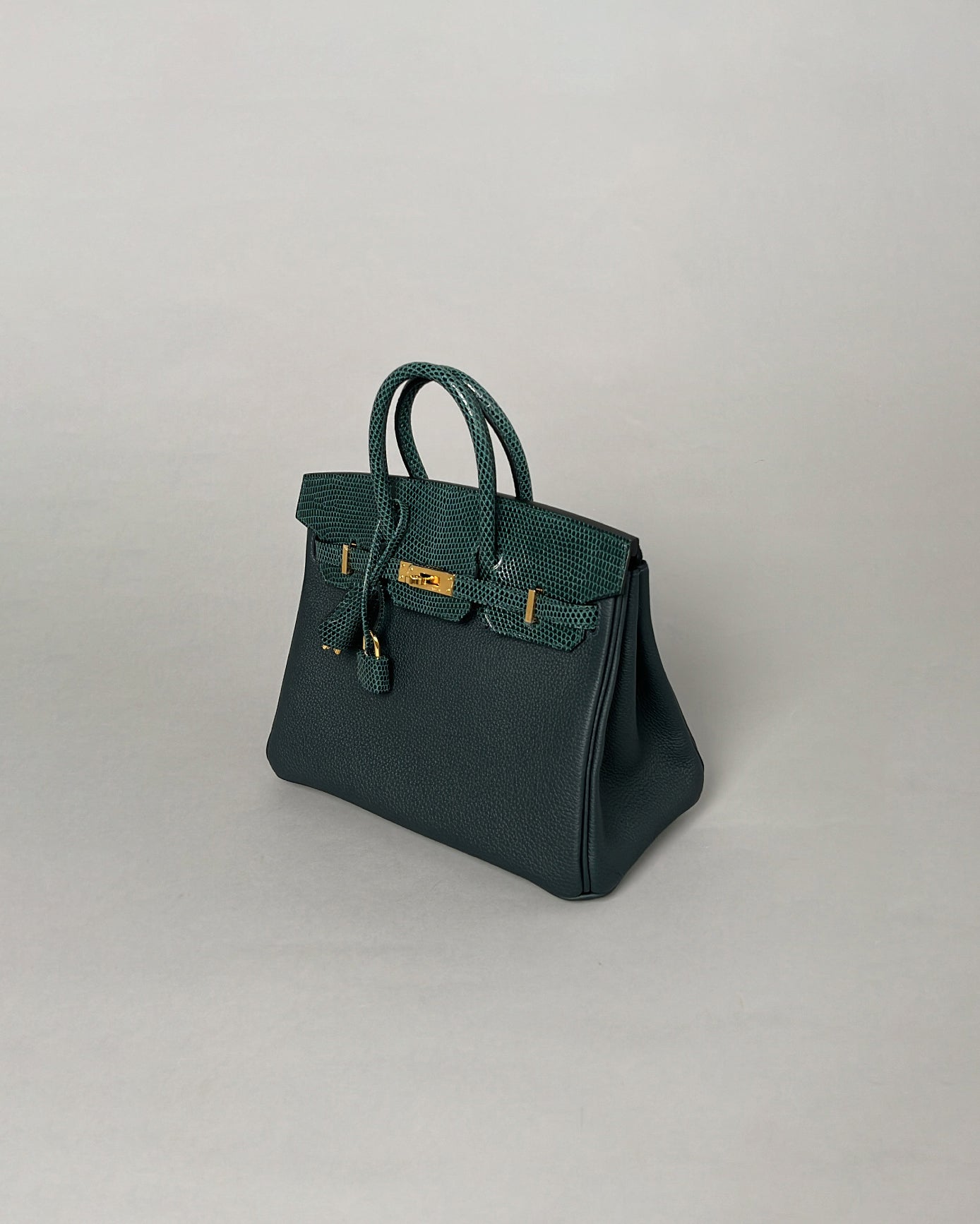 Hermes Birkin 25 Vert Cypress Matte Alligator and Togo Touch Gold Hardware