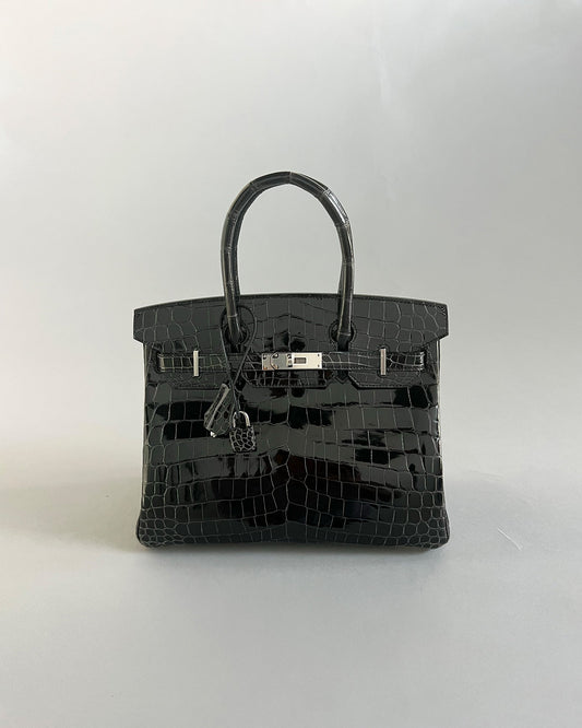 Birkin 30 Graphite Shiny Niloticus