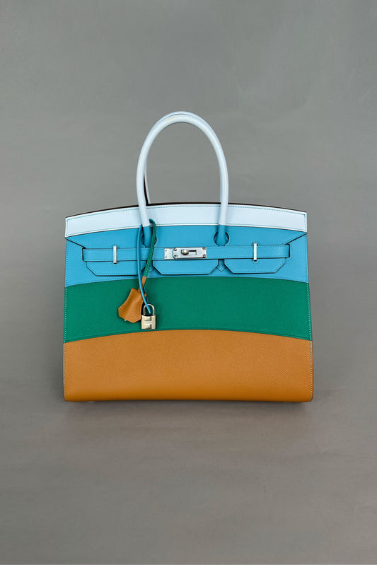 Birkin 35 Rainbow Blue