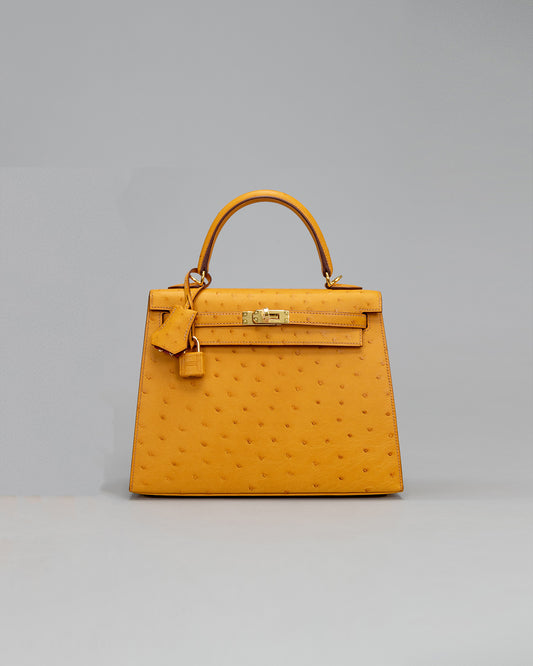 Hermes Kelly Ltd Edition Ghillies Bag In Ostrich Skin – Shush London