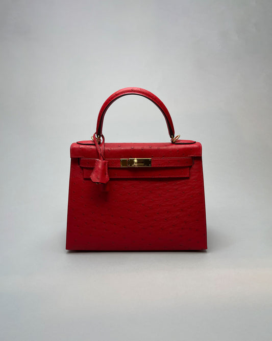 Hermes Kelly Ltd Edition Ghillies Bag In Ostrich Skin – Shush London